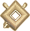 14KW CAST SQUARE BEZEL W/RINGS 3x3
