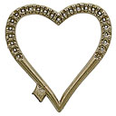 14KW CAST HEART PENDANT 25/.04