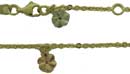 14KY ANKLET W/ WHITE/PINK FLOWER CHARMS (10