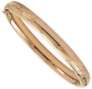 14KY BABY BANGLE BRACELET W/DESIGN 4.6mm