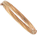 14KY TWISTED WIRE ADULT BANGLE 70mm