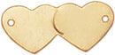 14KY DOUBLE HEART ANKLET PLATE
