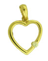 14KY OPEN HEART PENDANT W/CZ 13mm