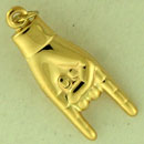 14KY HAND W/ 2 RAISED FINGERS 22mm
