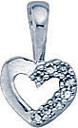 14KW BABY HEART 7mm W/.04TW DIA