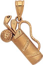 14KY GOLF CADDY W/ CLUBS CHARM 19.5mm