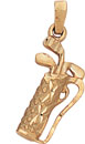 14KY GOLF CADDY W/ CLUBS CHARM 18.5mm