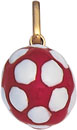 14KY RED & WHITE SOCCER BALL CHARM 14mm