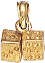 14KY DICE CHARM 6.5x9mm