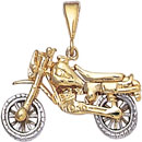 14K TT MOTORCYCLE CHARM 14.5x22mm