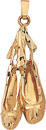 14KY BALLET SLIPPERS CHARM 23x11mm