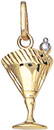 14KY MARTINI GLASS CHARM 15x8.5mm