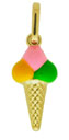 14KY ENAMEL ICE CREAM CONE CHARM 16x8mm