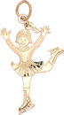 14KY CHILD FIGURE SKATER CHARM 26x17.5mm