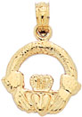 14KY SMALL IRISH CLADDAGH CHARM 12mm