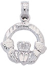 14KW SMALL IRISH CLADDAGH CHARM 12mm