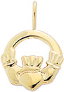 14KY IRISH CLADDAGH CHARM 13mm