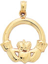 14KY MED IRISH CLADDAGH CHARM 17mm