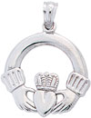 14KW MED IRISH CLADDAGH CHARM 17mm