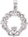 14KW IRISH CLADDAGH CHARM 18mm