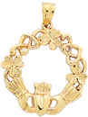 14KY IRISH CLADDAGH CHARM 24mm