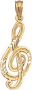 14KY MUSIC NOTE CHARM 23x10.5mm