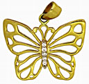 14KY BUTTERFLY CHARM W/CZS .75