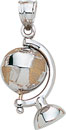 14K TT GLOBE PENDANT