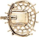 18KY CAST OPEN SNAP 4 STR W/SAFETY 20x16mm