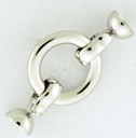 S.S. TOGGLE CLASP 18mm W/ 7.5mm CAPS [D]