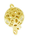 14KY OVAL SWIRL DIA BALL CLASP 8mm .02TW