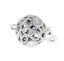 14KW OVAL SWIRL DIA BALL CLASP 8mm .02TW