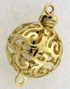 14KY SWIRL DESIGN BALL CLASP 11.5mm