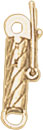 14KY FILIGREE BARREL CLASP W/ RINGS 3mm
