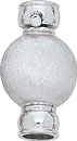 18KW FLATTENED BALL CLASP SATIN FINISH 21.5x12.5mm W/6mm CAPS