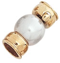 18KY CLASP W/7.5 MM PEARL & 6MM CAPS