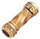 18KY PUSH CLASP W/DIAS 4.5 MM CAPS