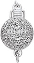 18KW 10mm PAVE BALL CLASP .76
