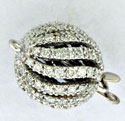 18KW 12mm DIA SWIRL BALL CLASP 108 DIA .96TW