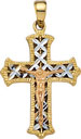 14KY CROSS TRI COLOR DC W/ CRUCIFIX 1