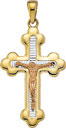 14KY CROSS TRI COLOR W/ CRUCIFIX 1