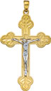 14KY CROSS TT W/ CRUCIFIX 1 1/2
