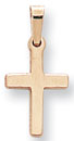 14KY PLAIN CROSS W/RABBIT EAR BAIL 18mm .035