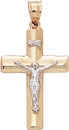 14K TT TUBULAR CRUCIFIX