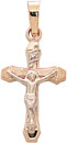 14KY CROSS W/ CRUCIFIX HOLLOW 20mm