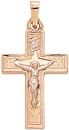 14KY CROSS W/ CRUCIFIX HOLLOW 26mm
