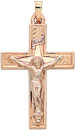 14KY CROSS W/ CRUCIFIX HOLLOW 31mm