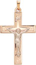 14KY CROSS W/ CRUCIFIX HOLLOW 36mm (1.25