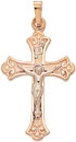 14KW CAST CROSS W/CRUCIFIX 29mm