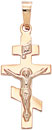 14KY FLAT CROSS WITH CRUCIFIX 21.5mm (.85